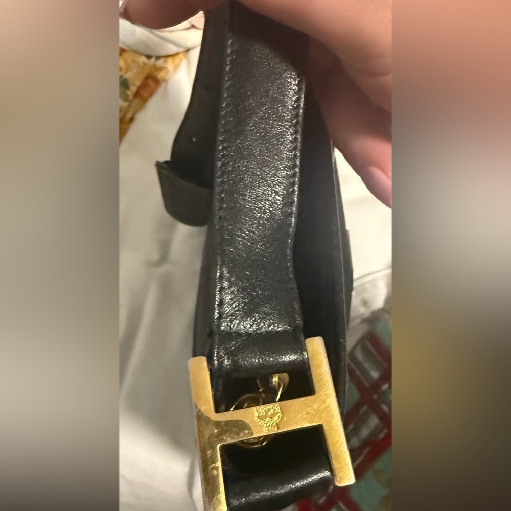 MCM Black Monogram and Leather shoulder Bag! With COA - Picture 3 of 10